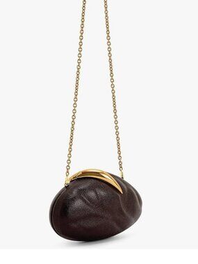 JW PEI Women's Kaya Irregular Oval Clutch Chain Bag - Dark Brown - NWT